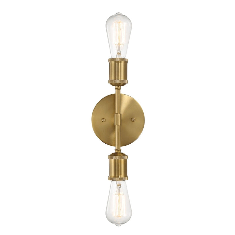 Double Lights Bathroom Wall Sconce - Clear Gold