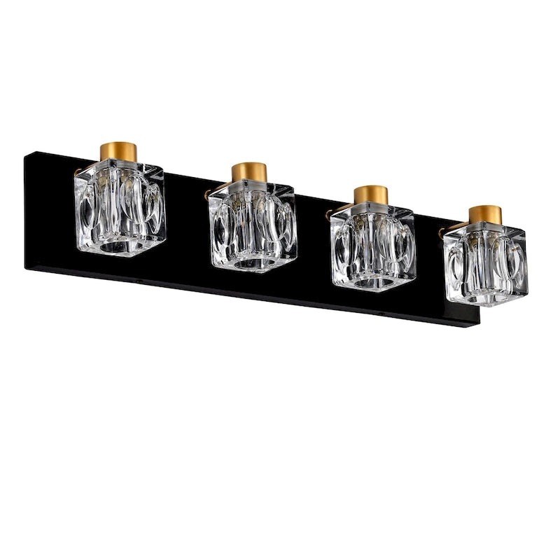 Modern Vanity Lights with Crystal Glass Shade - Gold