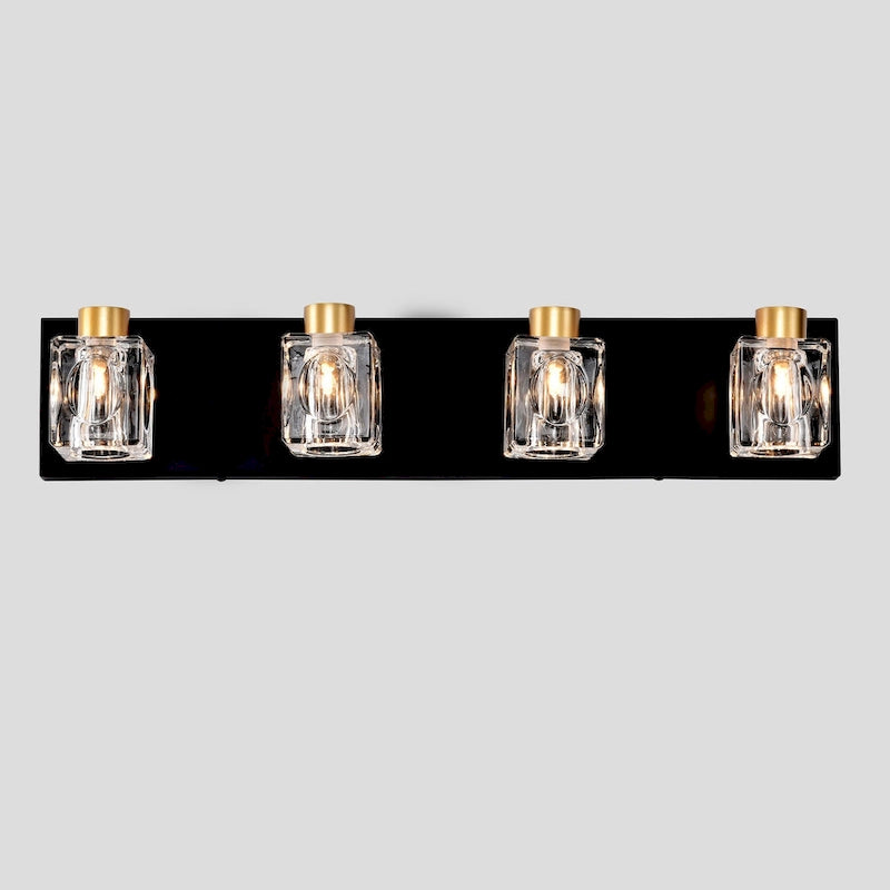 Modern Vanity Lights with Crystal Glass Shade - Gold