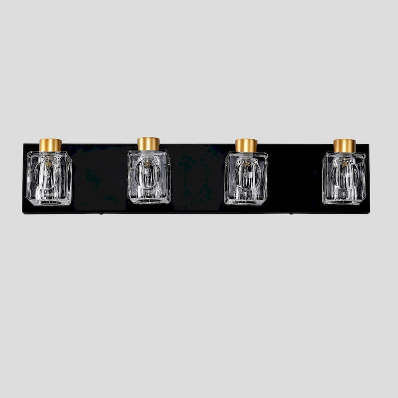 Modern Vanity Lights with Crystal Glass Shade - Gold