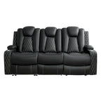 Ensemble de canapés inclinables de luxe style cinéma avec inclinaison électrique, lumières LED, chargement sans fil et haut-parleur Bluetooth