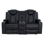 Ensemble de canapés inclinables de luxe style cinéma avec inclinaison électrique, lumières LED, chargement sans fil et haut-parleur Bluetooth