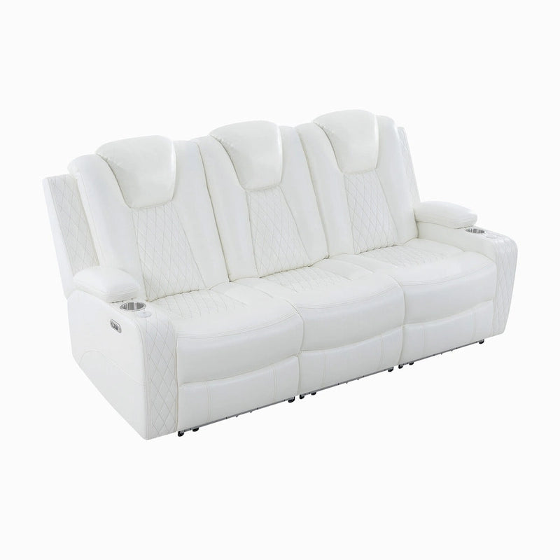 Ensemble de canapés inclinables de luxe style cinéma avec inclinaison électrique, lumières LED, chargement sans fil et haut-parleur Bluetooth