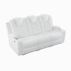 Ensemble de canapés inclinables de luxe style cinéma avec inclinaison électrique, lumières LED, chargement sans fil et haut-parleur Bluetooth