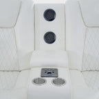 Ensemble de canapés inclinables de luxe style cinéma avec inclinaison électrique, lumières LED, chargement sans fil et haut-parleur Bluetooth