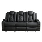 Ensemble de canapés inclinables de luxe style cinéma avec inclinaison électrique, lumières LED, chargement sans fil et haut-parleur Bluetooth