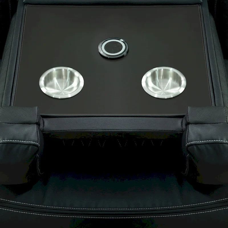 Ensemble de canapés inclinables de luxe style cinéma avec inclinaison électrique, lumières LED, chargement sans fil et haut-parleur Bluetooth