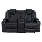 Ensemble de canapés inclinables de luxe style cinéma avec inclinaison électrique, lumières LED, chargement sans fil et haut-parleur Bluetooth