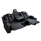 Ensemble de canapés inclinables de luxe style cinéma avec inclinaison électrique, lumières LED, chargement sans fil et haut-parleur Bluetooth