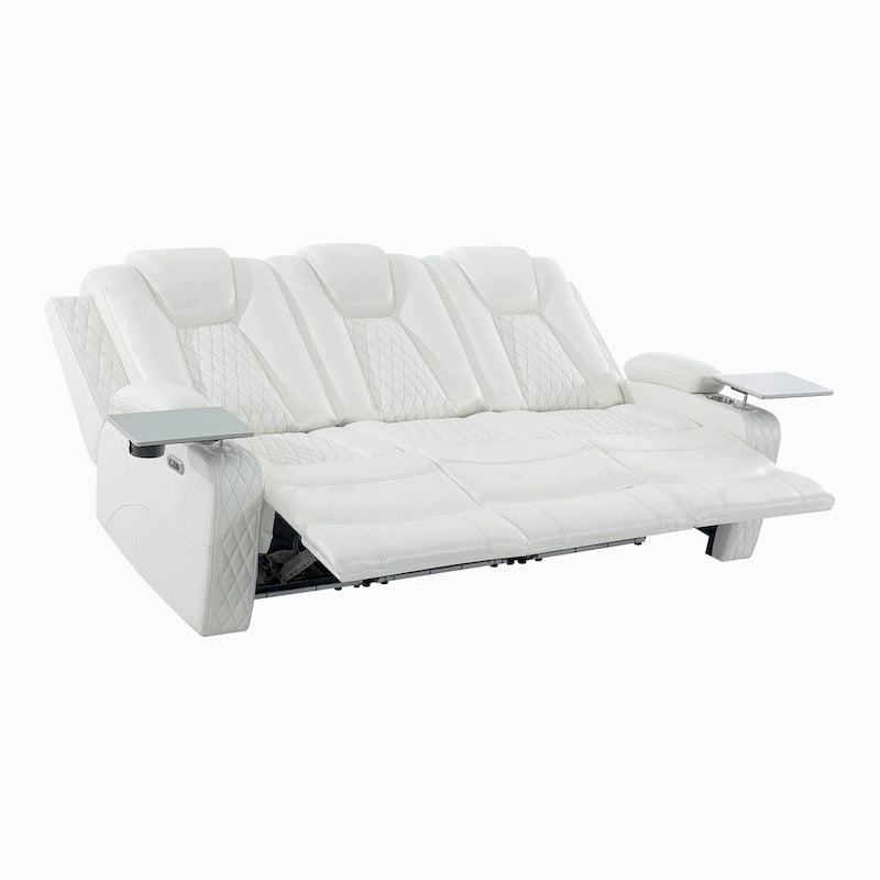 Ensemble de canapés inclinables de luxe style cinéma avec inclinaison électrique, lumières LED, chargement sans fil et haut-parleur Bluetooth