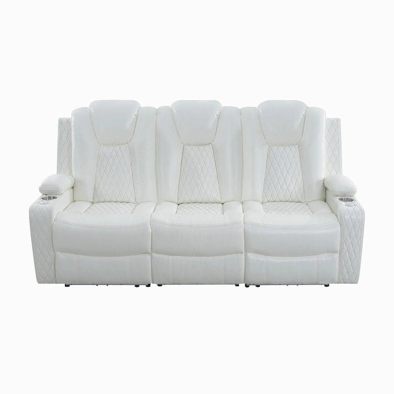 Ensemble de canapés inclinables de luxe style cinéma avec inclinaison électrique, lumières LED, chargement sans fil et haut-parleur Bluetooth