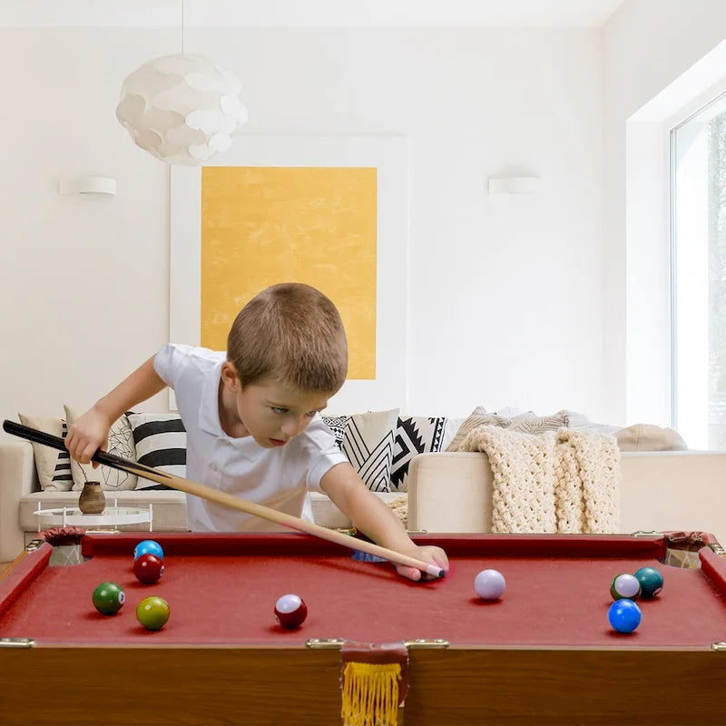 Table de billard miniature Costway 48 pouces (122 cm) avec queues et boules - Dimensions : 48 cm (L) x 26 cm (l) x 30 cm (H)