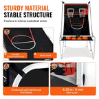 Jeu d'arcade de basketball pliable, jeu de basketball d'intérieur à 2 joueurs, sport de tir double à domicile avec 8 modes de jeu et pompe de gonflage.