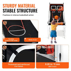 Jeu d'arcade de basketball pliable, jeu de basketball d'intérieur à 2 joueurs, sport de tir double à domicile avec 8 modes de jeu et pompe de gonflage.