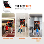 Jeu d'arcade de basketball pliable, jeu de basketball d'intérieur à 2 joueurs, sport de tir double à domicile avec 8 modes de jeu et pompe de gonflage.