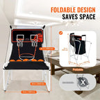 Jeu d'arcade de basketball pliable, jeu de basketball d'intérieur à 2 joueurs, sport de tir double à domicile avec 8 modes de jeu et pompe de gonflage.