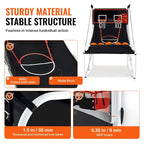 Jeu d'arcade de basketball pliable, jeu de basketball d'intérieur à 2 joueurs, sport de tir double à domicile avec 8 modes de jeu et pompe de gonflage.