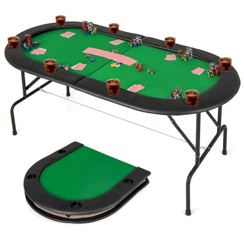 Table de poker Costway pour 8 joueurs avec 8 porte-gobelets et accoudoirs confortables
