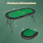 Table de poker Costway pour 8 joueurs avec 8 porte-gobelets et accoudoirs confortables