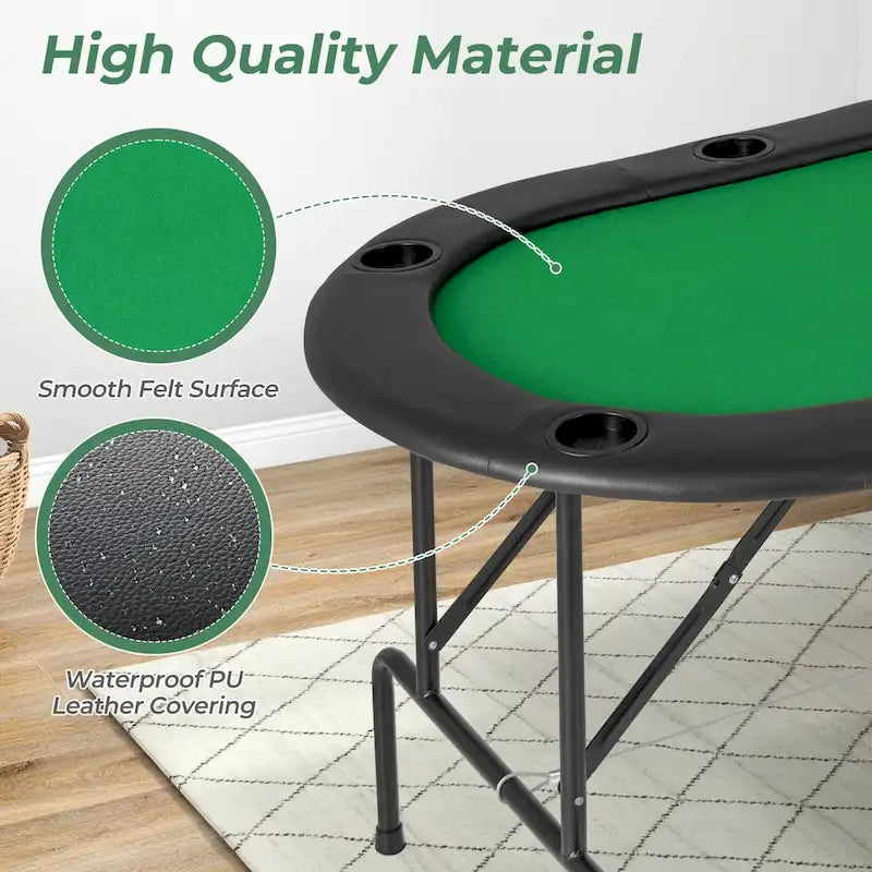 Table de poker Costway pour 8 joueurs avec 8 porte-gobelets et accoudoirs confortables