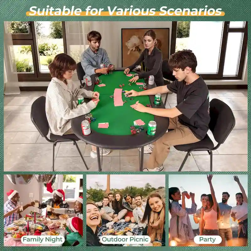Table de poker Costway pour 8 joueurs avec 8 porte-gobelets et accoudoirs confortables