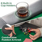 Table de poker Costway pour 8 joueurs avec 8 porte-gobelets et accoudoirs confortables