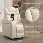 Fauteuil inclinable électrique pivotant à 270° en cuir PU avec support pour téléphone, porte-gobelet et port USB - Idéal pour le salon ou le home cinéma.