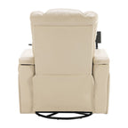 Fauteuil inclinable électrique pivotant à 270° en cuir PU avec support pour téléphone, porte-gobelet et port USB - Idéal pour le salon ou le home cinéma.