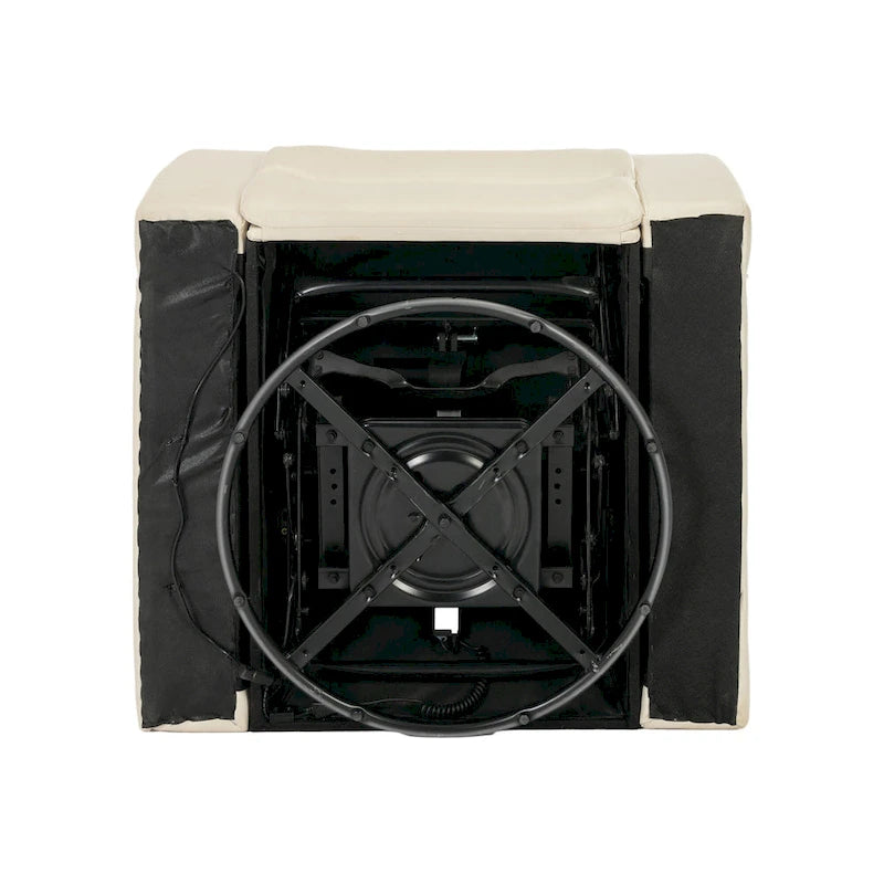 Fauteuil inclinable électrique pivotant à 270° en cuir PU avec support pour téléphone, porte-gobelet et port USB - Idéal pour le salon ou le home cinéma.