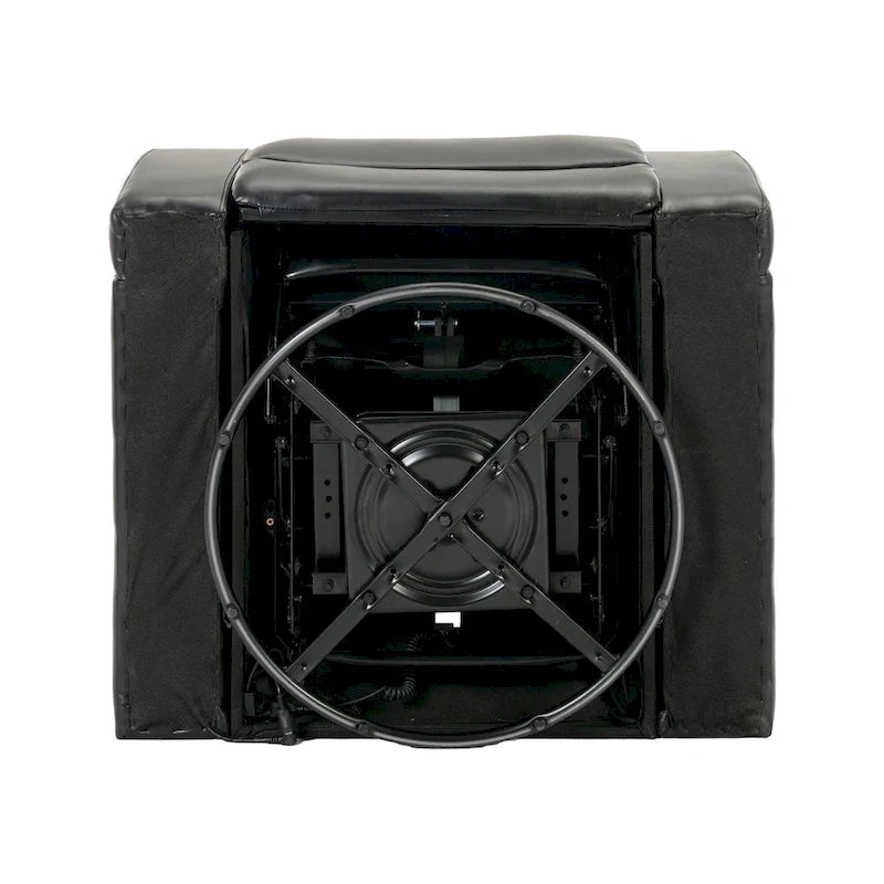 Fauteuil inclinable électrique pivotant à 270° en cuir PU avec support pour téléphone, porte-gobelet et port USB - Idéal pour le salon ou le home cinéma.