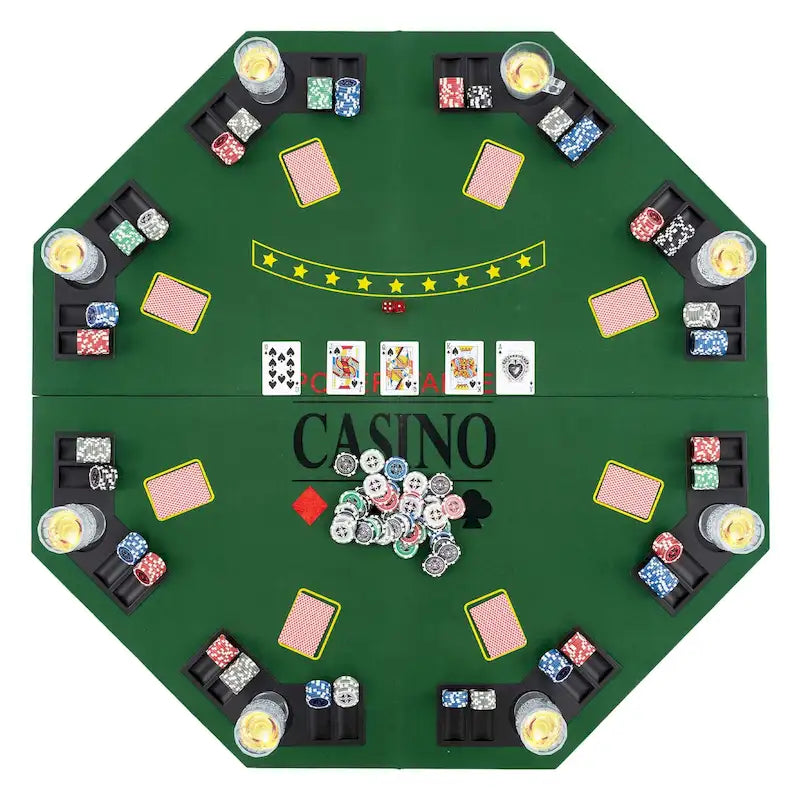 Table de poker Costway 48 - 8 joueurs, pliable, Texas Holdem - Voir les détails