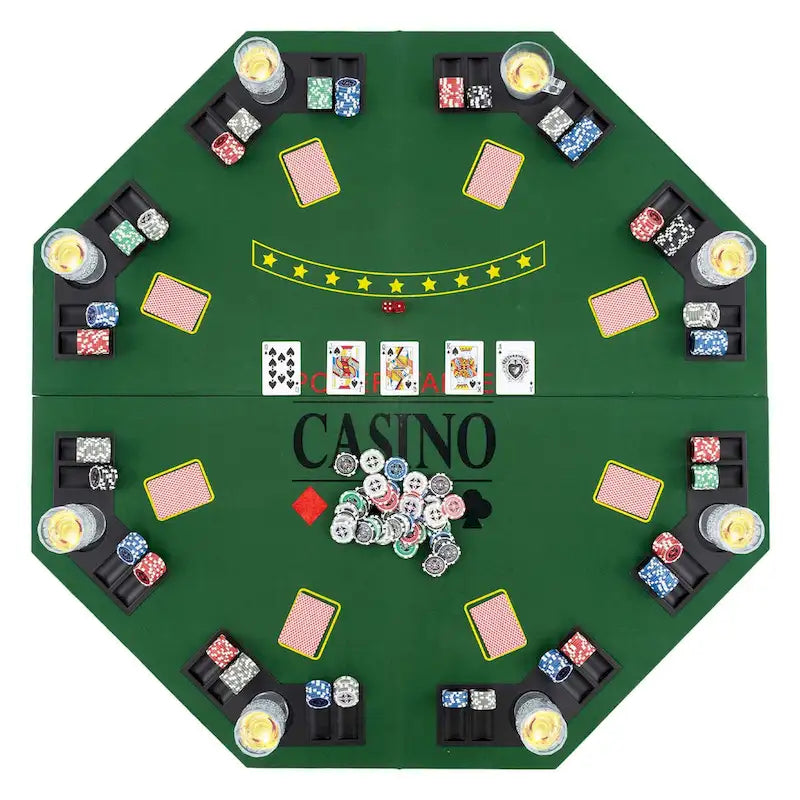 Costway 48  Poker Table Top - 8 Player Foldable Texas Holdem Poker - See Details