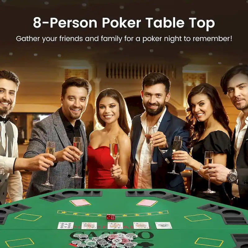 Table de poker Costway 48 - 8 joueurs, pliable, Texas Holdem - Voir les détails