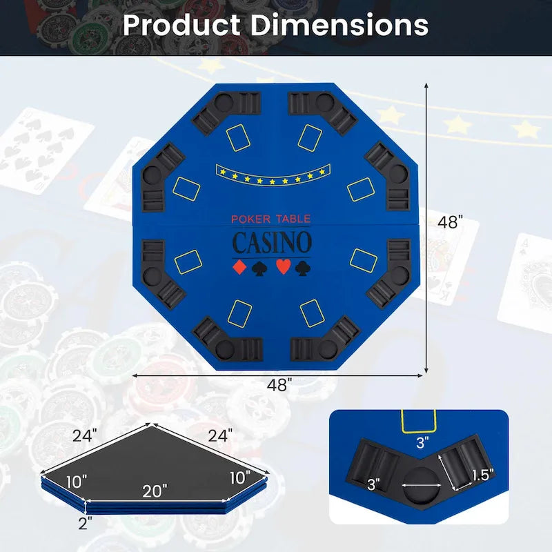 Table de poker Costway 48 - 8 joueurs, pliable, Texas Holdem - Voir les détails