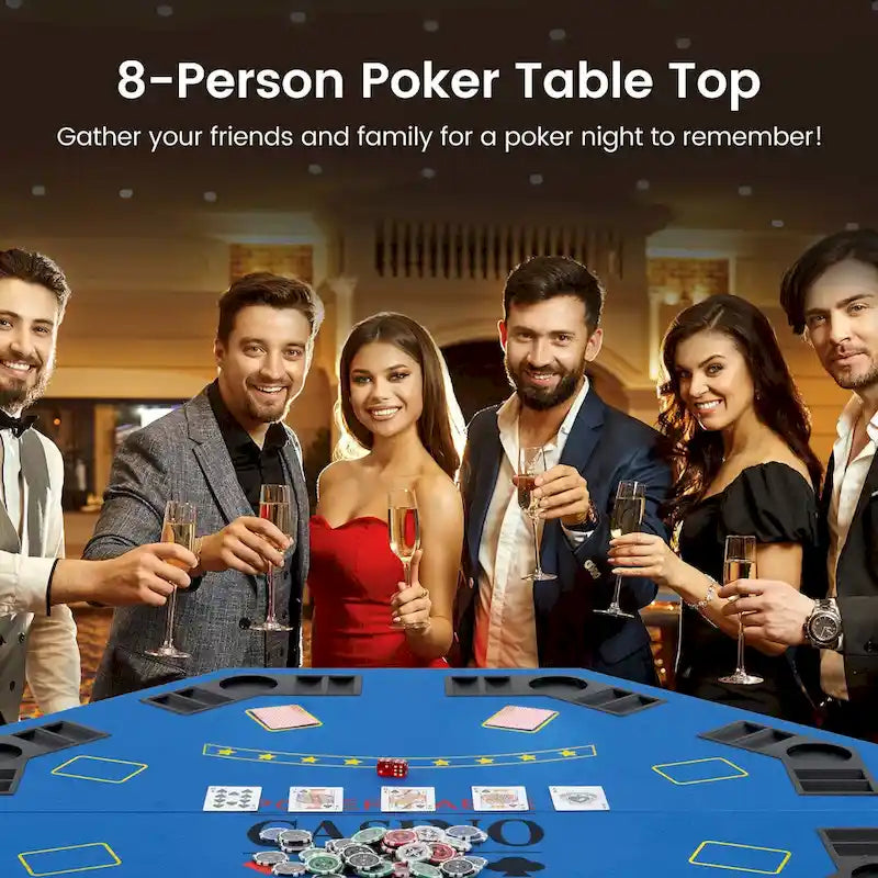 Table de poker Costway 48 - 8 joueurs, pliable, Texas Holdem - Voir les détails