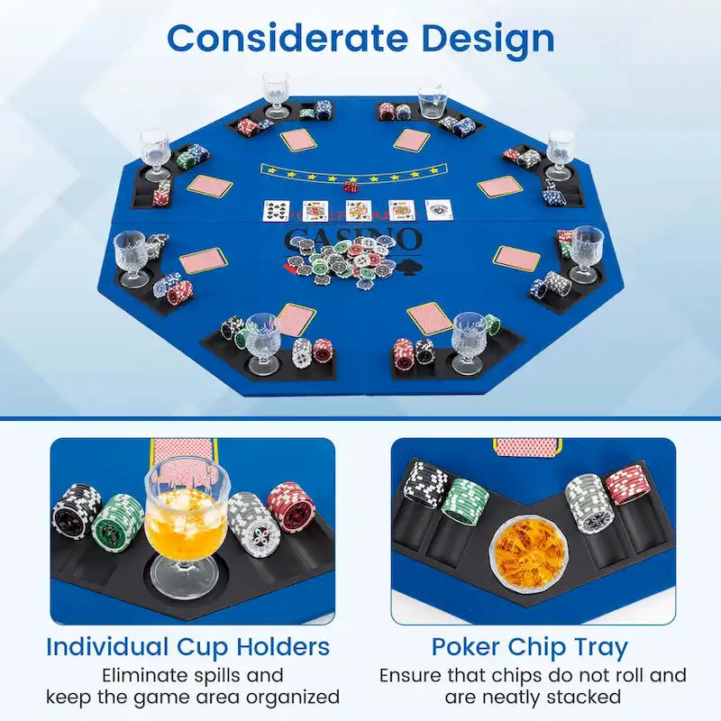 Table de poker Costway 48 - 8 joueurs, pliable, Texas Holdem - Voir les détails