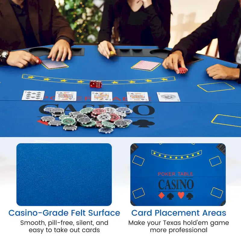 Table de poker Costway 48 - 8 joueurs, pliable, Texas Holdem - Voir les détails
