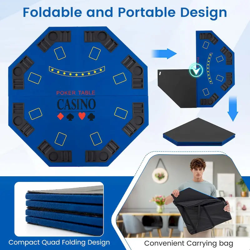 Table de poker Costway 48 - 8 joueurs, pliable, Texas Holdem - Voir les détails