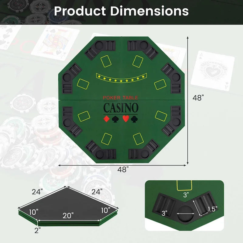 Table de poker Costway 48 - 8 joueurs, pliable, Texas Holdem - Voir les détails