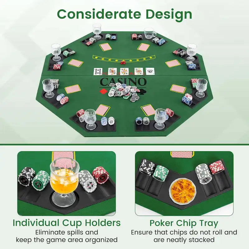 Table de poker Costway 48 - 8 joueurs, pliable, Texas Holdem - Voir les détails