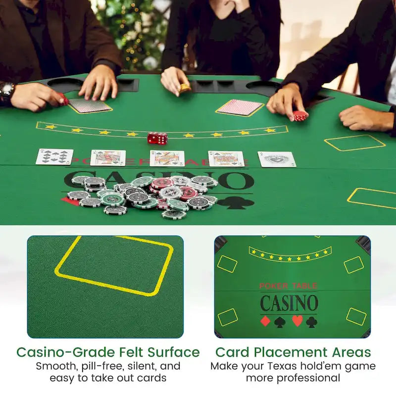 Table de poker Costway 48 - 8 joueurs, pliable, Texas Holdem - Voir les détails