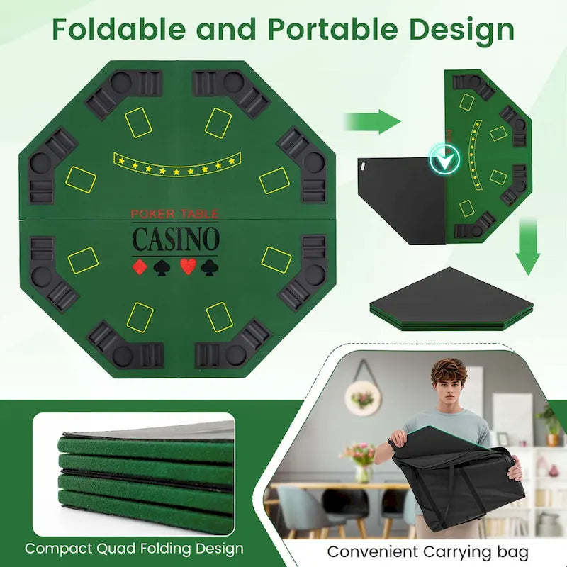 Table de poker Costway 48 - 8 joueurs, pliable, Texas Holdem - Voir les détails