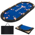 Plateau de table de poker pliable et rembourré Gymax 84 x 42 pour 10 joueurs avec