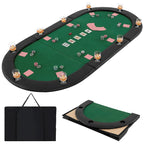 Plateau de table de poker pliable et rembourré Gymax 84 x 42 pour 10 joueurs avec
