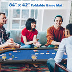 Plateau de table de poker pliable et rembourré Gymax 84 x 42 pour 10 joueurs avec