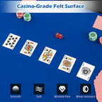 Plateau de table de poker pliable et rembourré Gymax 84 x 42 pour 10 joueurs avec