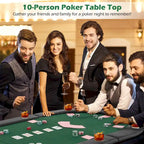 Plateau de table de poker pliable et rembourré Gymax 84 x 42 pour 10 joueurs avec