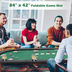 Plateau de table de poker pliable et rembourré Gymax 84 x 42 pour 10 joueurs avec