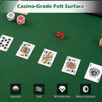 Plateau de table de poker pliable et rembourré Gymax 84 x 42 pour 10 joueurs avec