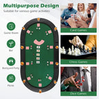 Plateau de table de poker pliable et rembourré Gymax 84 x 42 pour 10 joueurs avec